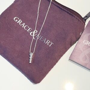 Sterling and Swarovski crystal Grace &  Heart Necklace